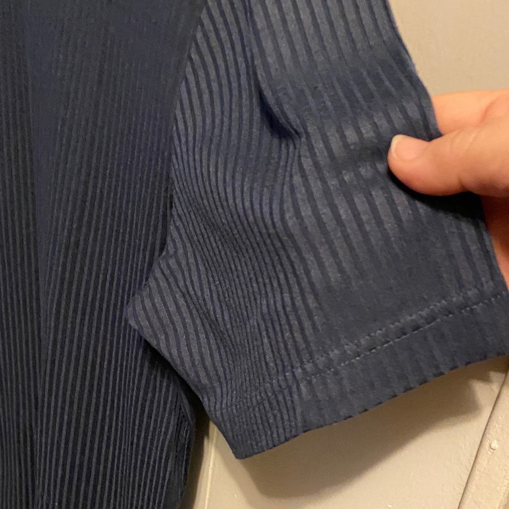 Axcess Dark Blue Ribbed Short Sleeve Tee - Picture 3 of 3